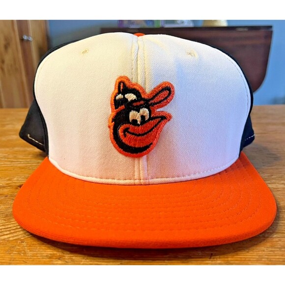 Vintage Baltimore Orioles Snapback Hat 70s 80s Bird Logo AJD Unworn White Front - Picture 1 of 9